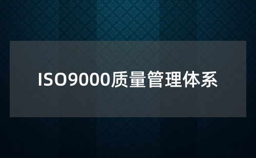 ISO9000质量管理体系包括哪些东西